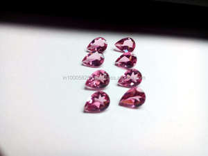 Turmalina Rosa Sintética, Corte Pera, Piedra de Vidrio, Alta Calidad, Tratada con Calor, Color Cambiante, 5x7mm, 0.68 Quilates - Product Image 4