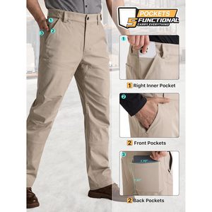 Stretchy Mens <b>Work</b> <b>Pants</b> Waterproof <b>Cargo</b> Relaxed Fit Utility <b>Pants</b> Natural Waist Button Fly Canvas Fabric Outdoor Hiking - Product Image 6