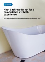 Baignoire en acrylique grande capacité, design moderne et minimaliste, autoportante, intégrée, pour la maison et les hôtels