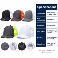 Casquette Trucker OEM ODM à Cinq Panneaux en Maille Respirante avec Visière Courbée Réglable pour Sports de Plein Air et Streetwear – Vente en Gros
