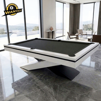 Table de billard commerciale moderne en chêne robuste avec ardoise Jiujiang épaisse et coussinets en caoutchouc de qualité supérieure, durable