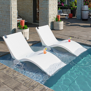 كرسي استلقاء عائم للمسبح مقاوم للأشعة فوق البنفسجية، مصنوع من البلاستيك المحمول للاستخدام الخارجي في المسابح والفنادق - Product Image 5