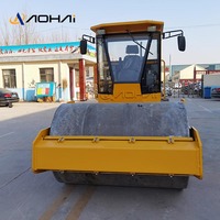 AIHAO Compacteur à rouleaux à tambour unique en acier 10T avec moteur Changfa et pompe - Mini rouleau tandem 17,2 kW de puissance, capacité de montée de 30 %