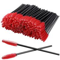 Brosses jetables en nylon pour cils et sourcils, applicateurs de mascara, brosses à cils avec manche en plastique, outils d'extension de cils, 50 pièces/sac