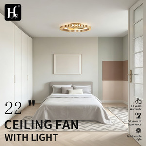 พัดลมเพดานทันสมัย ไฟ LED ส่องสว่างแบบแสงกลางวัน พร้อมรีโมทคอนโทรล ตัวเครื่องอะลูมิเนียม ติดตั้งบนพื้นผิว เหมาะสำหรับห้องนอน CRI 90 IP33 AC/DC - Product Image 5