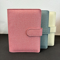 Offre spéciale Bague en or personnalisée Organisateur d'argent de luxe Planificateur avec porte-cartes Poche zippée Carnet de notes Budget Classeur en cuir