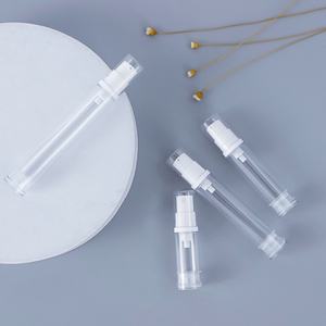 Vente en gros Bouteille d'émulsion en plastique de 10ml Bouteille de parfum vaporisateur sous vide avec tête de pompe transparente blanche - Product Image 3