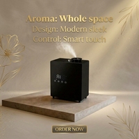 Diffuseur de parfum commercial en métal noir, connecté au système CVC, pour grands espaces, machine aromatique à commande intelligente, unité de parfum pour hall d'hôtel