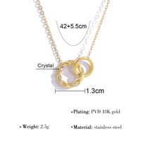 Collier pendentif en acier inoxydable plaqué or, avec double cœur torsadé, bijoux de mode féminins exquis, résistant à l'eau