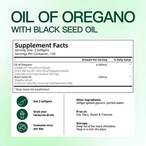 Cápsulas de Aceite de Orégano y Aceite de Semilla Negra, Suplemento Antioxidante de Extracto de Plantas, 6000 mg, 300 Cápsulas Blandas, Aceite de Orégano para Adultos - Product Image 5