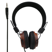 Headset Stereo Solid Kelas Atas Klasik, Headphone MP3 Kayu Bertekstur Gaya Retro
