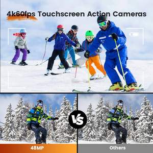 Caméra d'action Yolansin 4K 60fps, étanche à 10 m, écran tactile, caméra de sport avec stabilisation 6 axes - Product Image 2