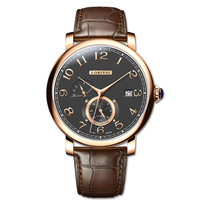 Montre mécanique automatique pour homme, résistante à l'eau, cadran en cristal saphir de 42 mm, mouvement Shanghai de luxe, acier inoxydable 316, cuir