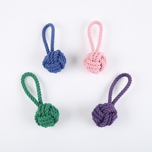 ของเล่นสุนัขเชือกฝ้ายแบบดึงมือ ทนทานต่อการกัด ลูกบอลหูเดียว ของเล่นเคี้ยวสำหรับสัตว์เลี้ยง ของเล่นเชือกถักสำหรับสัตว์เลี้ยง - Product Image 6