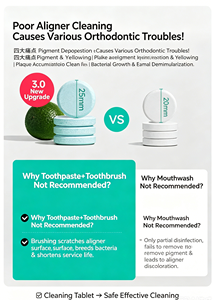 Tabletas Limpiadoras Ultrasónicas Eficaces para Retenedores Dentales, Alineadores, Dentaduras Postizas e <span class=keywords><strong>Invisalign</strong></span> para Dientes y Retenedores - Product Image 3