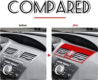 Autocollant de garniture de sortie d'air conditionné en fibre de carbone véritable pour console intérieure Mazda 3 2010 2011 2012 2013 Accessoires