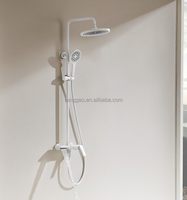 Robinet de douche thermostatique à 3 poignées en laiton massif avec valve en céramique, commande facile, touches piano, finition polie, multifonctionnel, pour hôtel
