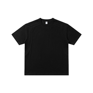 Camiseta Básica de Manga Corta para Hombre, 100% Algodón de Alto Gramaje, con Detalle de Costura en Paneles, Holgada, Oversize, Lisa, con Logotipo Personalizado, Venta al por Mayor - Product Image 3