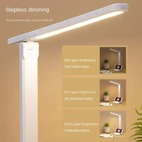 Lampe de Bureau LED Filaire à Intensité Variable Continue, Protection Oculaire, Pliable, pour la Lecture et l'Étude