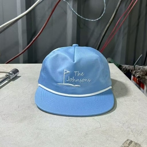 Quanzhou Yuancheng personalizado azul claro boda camionero sombrero invitados 5 paneles bordado Snapback Nombre Fecha escrito cuerda gorra de béisbol - Product Image 4