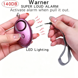 Vente en gros - Ensemble de porte-clés de <span class=keywords><strong>défense</strong></span> personnelle 9 en 1, <span class=keywords><strong>kit</strong></span> de sécurité avec alarme personnelle 140 dB, pompon, rose tie-dye pour femmes - Product Image 3