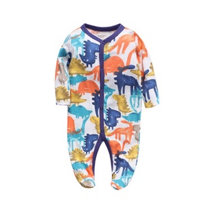 New Cute Newborn Clothes pagliaccetto Dinosaur print boy Baby Footed sleeping per 0-12 mesi <span class=keywords><strong>pigiama</strong></span> per bambini in cotone - Product Image 6
