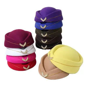 Hoge Kwaliteit Custom Professionele Hoeden En Professionele Cap Voor Vrouwelijke Stewardess Vilten Hoeden