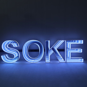 Kustom desain baru dipersonalisasi 3D tanda Neon tak terbatas akrilik lampu Neon pesta bisnis dekorasi rumah cermin tanda Neon kustom