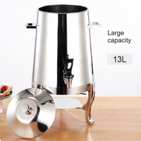 Distributeur de boissons OEM en acier inoxydable de 13 L (3,5 gallons) pour café, thé, lait, avec chauffe-alcool et support de combustible