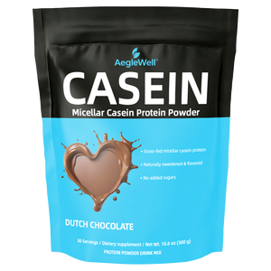 AegleWell Poudre de Protéine de Caséine Micellaire de Bovins Nourris à l'Herbe, Formule Personnalisée de Caséine à Libération Lente au Chocolat Néerlandais, Sachet Doypack - Product Image 1