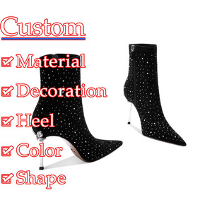 Stivaletti Sexy Elasticizzati su Misura, Nuova Collezione Autunno-Inverno 2025, Stivaletti <span class=keywords><strong>a</strong></span> <span class=keywords><strong>Punta</strong></span> con <span class=keywords><strong>Tacco</strong></span> <span class=keywords><strong>Basso</strong></span> per Donne - Product Image 2