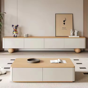 Console <span class=keywords><strong>TV</strong></span> murale de luxe pour économiser de l'espace dans le salon, bancs <span class=keywords><strong>TV</strong></span> flottants, console multimédia suspendue avec deux tiroirs - Product Image 5