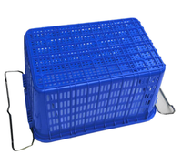 Caisse de rangement logistique empilable en plastique PE avec poignée en fer, maille perforée, recyclable et durable, 35L