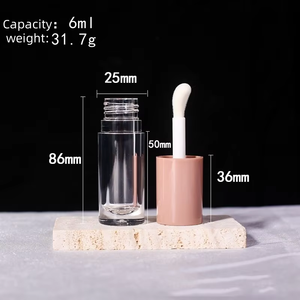 Tubo de brillo de labios cosmético vacío 6ml DIY envases de brillo de labios tubos de brillo de labios de plástico transparente con varita gruesa - Product Image 4