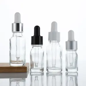 Empty Dropper Bottle Clear essential oil Glass Aromatherapy Liquid 5-100ml Drop for massage Pipette Bottles Refillable