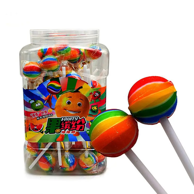 Hot Selling Ball Lollipop Honey Sweets Oem Round Multi-Colors Lollipop Hard Candy