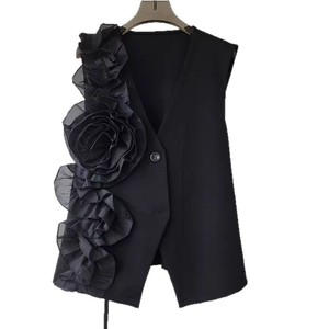 Chaleco con Parches de Flores de Encaje 3D, Nueva Moda Femenina - Product Image 3