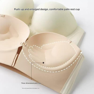 Conjunto de sujetador con aros y patrón floral bordado de la colección Primavera 2025, estilo sexy, para mujer europea y americana, cintura holgada y pierna ancha. - Product Image 4