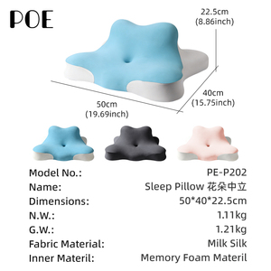 Coussins ergonomiques en mousse <span class=keywords><strong>à</strong></span> <span class=keywords><strong>mémoire</strong></span> <span class=keywords><strong>de</strong></span> <span class=keywords><strong>forme</strong></span> avec support compensé réglable, <span class=keywords><strong>oreiller</strong></span> cervical lavable en machine pour lit et sol - Product Image 5