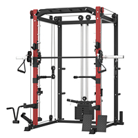 Equipo de Entrenamiento Multifuncional Todo en Uno, Máquina Smith de Acero para Gimnasios Domésticos con Funciones de Fly y Gantry