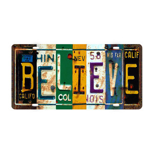 Letrero Metálico Vintage de 6"X12" con Diseño de Placa de Matrícula, Advertencia de ZONA ALIENÍGENA, CAFÉ, CAMPING, Decoración Retro para Pared de Cueva del Hombre, Placa Metálica - Product Image 4