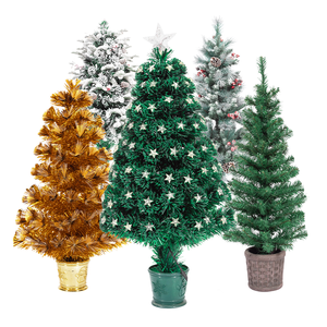 Meilleure offre Premium en plastique givré support mélange PVC PE décoration argent Pentacle arbre de Noël à charnière avec lumière - Product Image 4