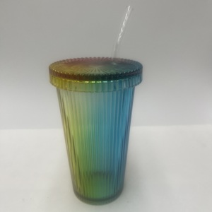 Vente chaude 15 OZ <span class=keywords><strong>pas</strong></span> <span class=keywords><strong>cher</strong></span> clair brillant tasse en <span class=keywords><strong>verre</strong></span> à rayures <span class=keywords><strong>avec</strong></span> <span class=keywords><strong>paille</strong></span> en <span class=keywords><strong>verre</strong></span> et couvercle en <span class=keywords><strong>verre</strong></span> pour l'été - Product Image 6