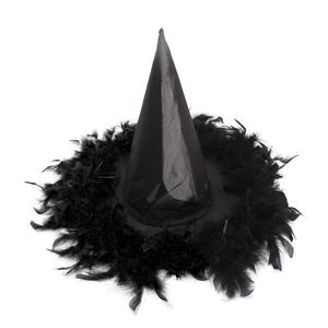 Nouveaux chapeaux plissés de sorcière et de sorcier pour Halloween, en tissu Oxford noir, accessoires de maquillage pour fête - Product Image 4