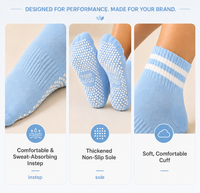 Chaussettes de Pilates en coton personnalisées antidérapantes, respirantes, à hauteur mi-mollet, pour yoga, ballet et sport, avec logo tricoté sur le corps
