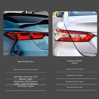 Feux arrière LED à effet écaille de dragon et dentelés, traversant le coffre, pour Toyota Camry 2018-2021, avec clignotants dynamiques