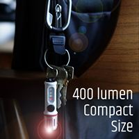 Senter Gantungan Kunci EDC 400 Lumen Langsung dari Pabrik, Dapat Diisi Ulang Tipe-C, Alas Magnetik, Lampu Kerja dengan Lampu UV & Merah untuk Keamanan di Luar Ruangan
