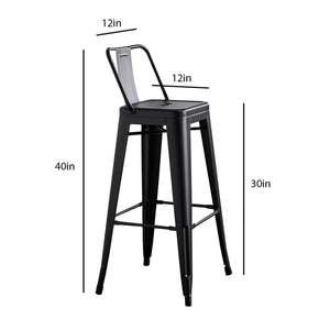 Bas dossier empilable <span class=keywords><strong>noir</strong></span> d'alliage <span class=keywords><strong>industriel</strong></span> en métal 30 pouces <span class=keywords><strong>de</strong></span> haut <span class=keywords><strong>tabouret</strong></span> <span class=keywords><strong>de</strong></span> <span class=keywords><strong>bar</strong></span> <span class=keywords><strong>de</strong></span> Tolix pour des chaises <span class=keywords><strong>de</strong></span> cuisine - Product Image 3