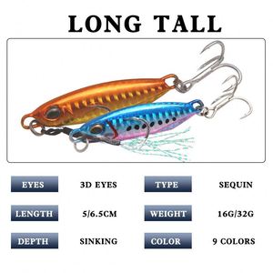 Señuelos de pesca artificiales de 5/6.5cm con lentejuelas y plomos de color para pesca en agua salada, hechos de cobre y plomo. - Product Image 2