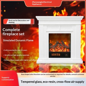 Conjunto de <span class=keywords><strong>Chimenea</strong></span> de Estilo Artístico con Llama Simulada Decorativa para Sala de Estar y Comedor - Product Image 4